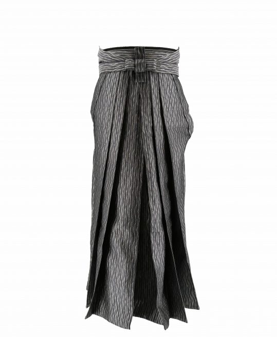 男性用袴単品レンタル(成人式・結婚式・卒業式)グレー紫・ラメストライプ[身長175cm]No.126